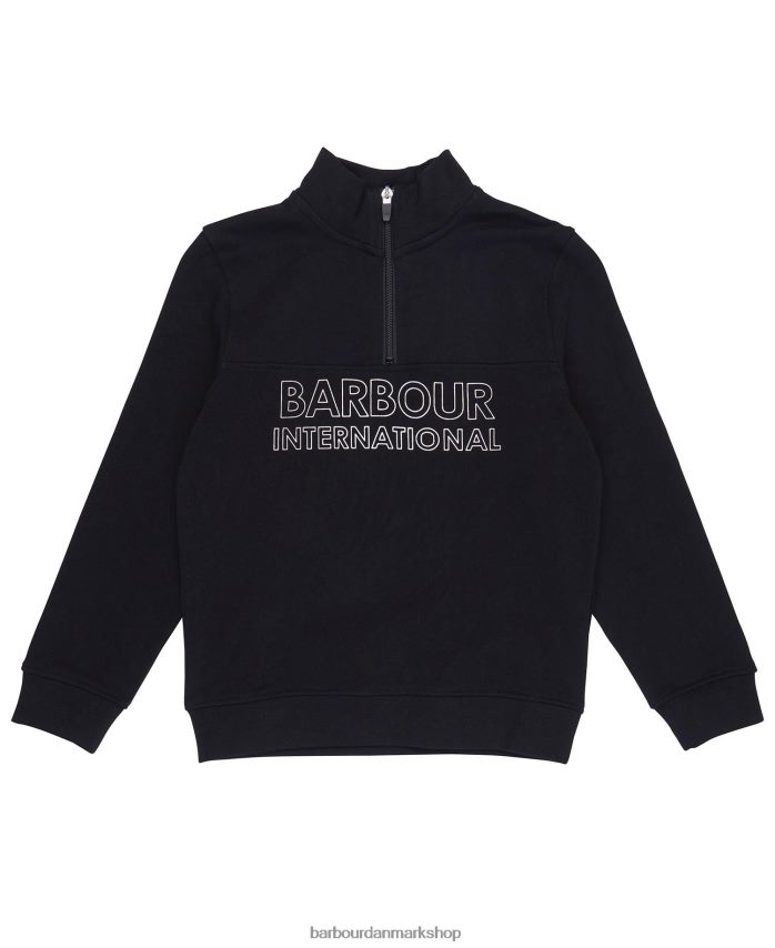 klassisk sort trick halv lynlås sweatshirt & shorts sæt BR2BR22536 drenge Barbour tøj