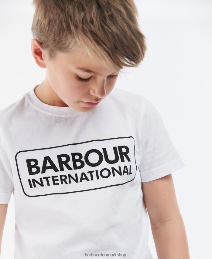 grå mergel væsentlig t-shirt med stort logo BR2BR22527 drenge Barbour tøj