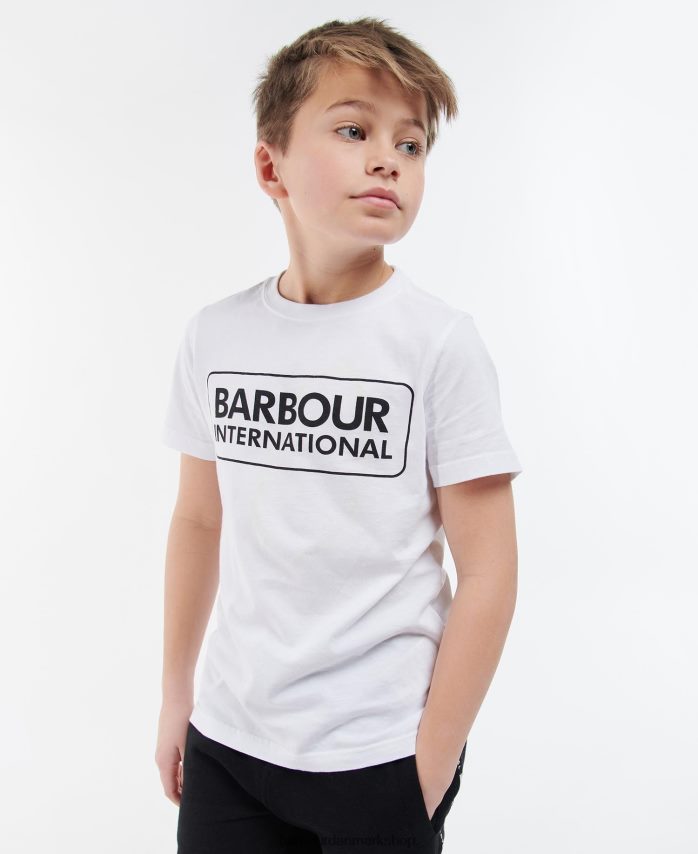 grå mergel væsentlig t-shirt med stort logo BR2BR22527 drenge Barbour tøj