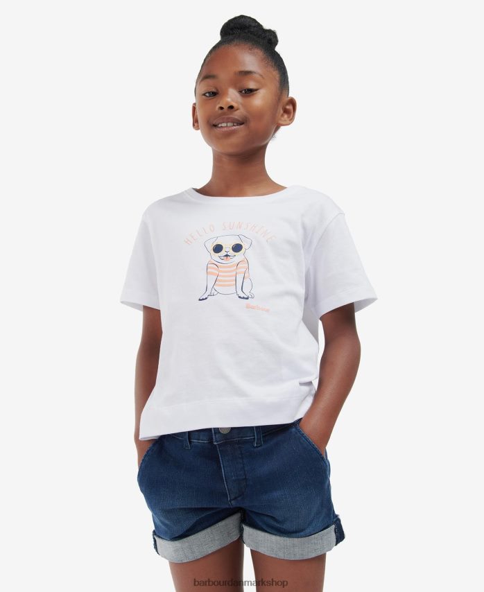 klassisk hvid emma t-shirt BR2BR22562 piger Barbour tøj