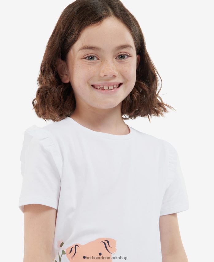 klassisk hvid penny t-shirt BR2BR22573 piger Barbour tøj