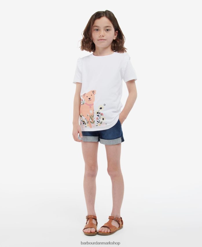 klassisk hvid penny t-shirt BR2BR22573 piger Barbour tøj