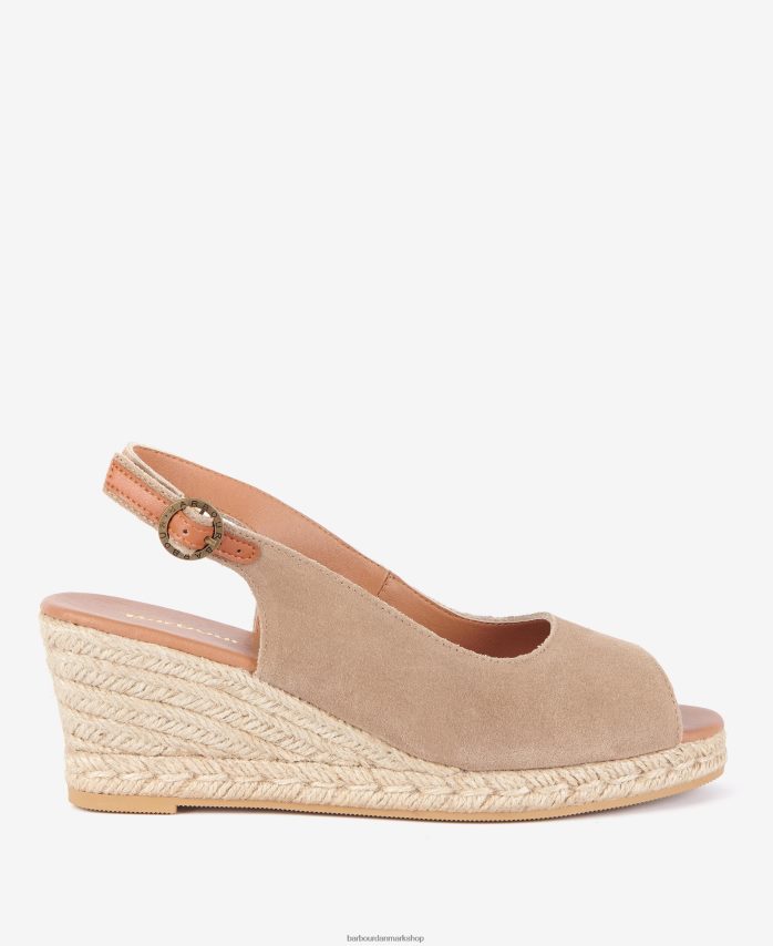 cognac nadia peep-toe espadrillekiler BR2BR22090 Kvinder Barbour fodtøj