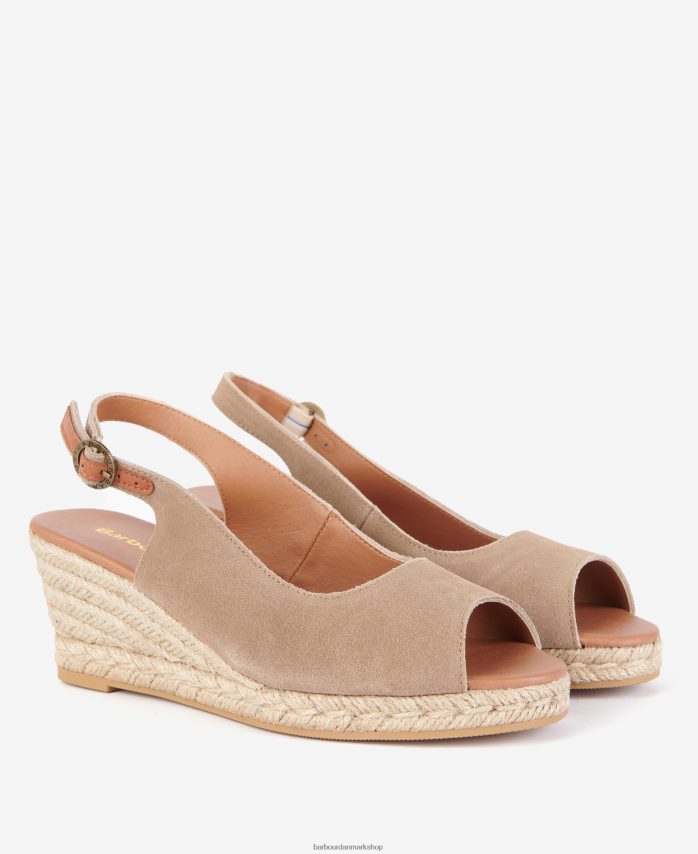 cognac nadia peep-toe espadrillekiler BR2BR22090 Kvinder Barbour fodtøj