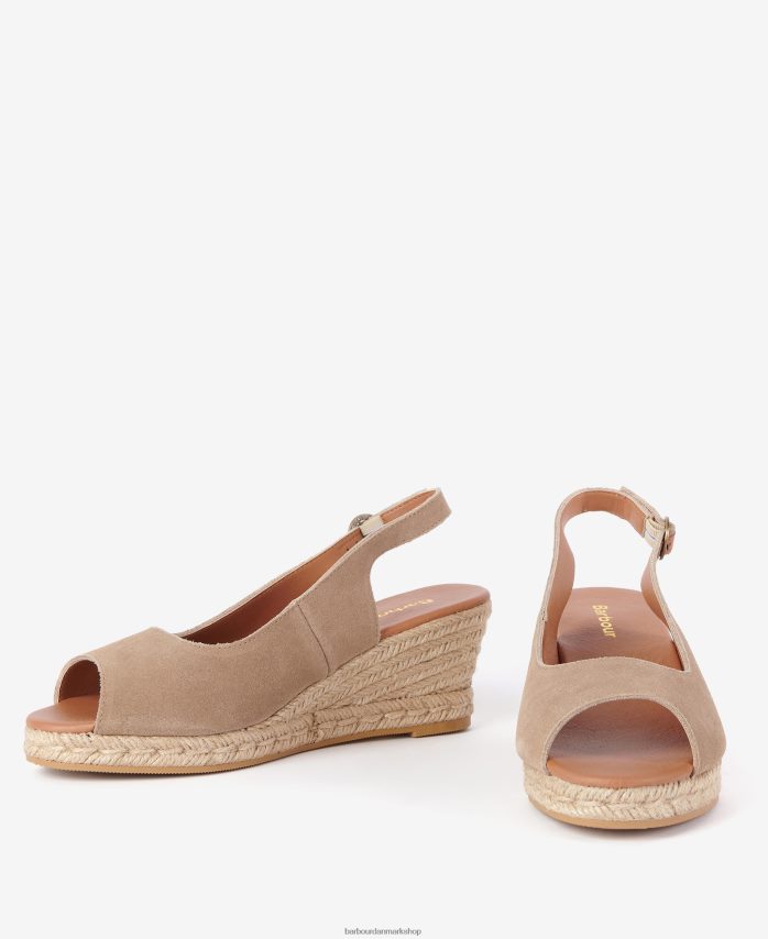 cognac nadia peep-toe espadrillekiler BR2BR22090 Kvinder Barbour fodtøj