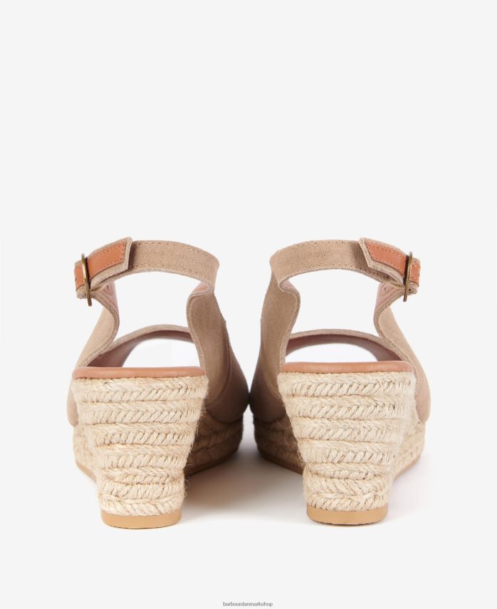 cognac nadia peep-toe espadrillekiler BR2BR22090 Kvinder Barbour fodtøj