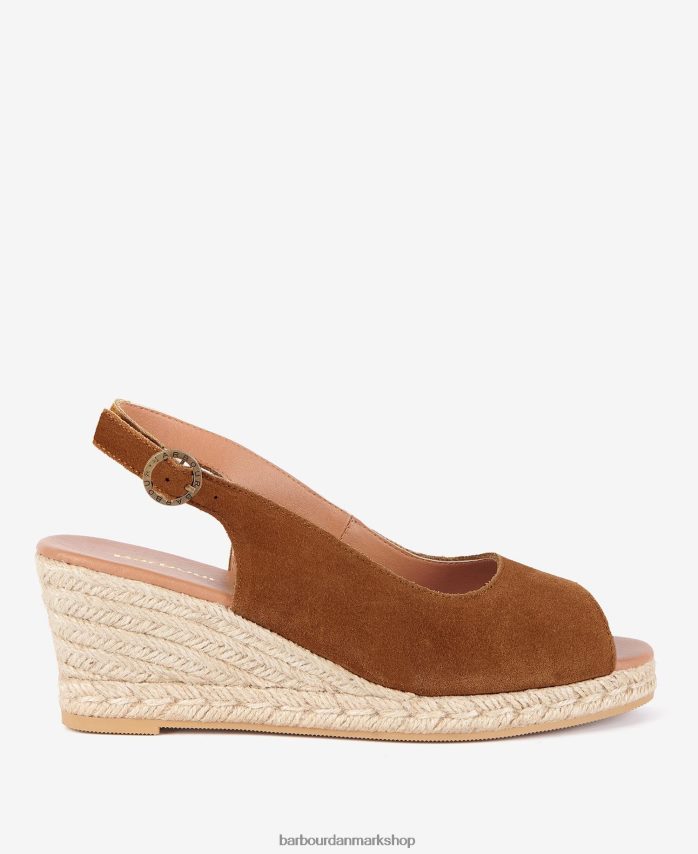 cognac nadia peep-toe espadrillekiler BR2BR22093 Kvinder Barbour fodtøj