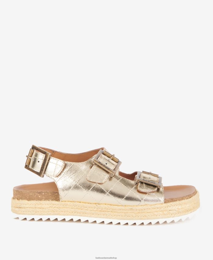 guld metallic helena flade sandaler BR2BR22110 Kvinder Barbour fodtøj