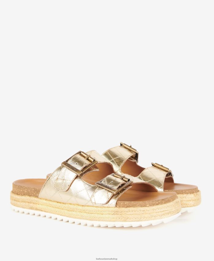 klassisk hvid pamela diamant quiltede sandaler BR2BR22096 Kvinder Barbour fodtøj