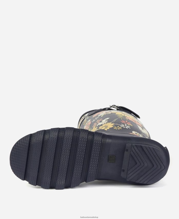 marineblå blomster bede wellington støvler BR2BR22173 Kvinder Barbour fodtøj