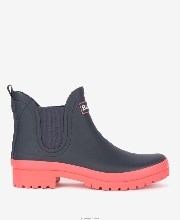 marineblå/pink punch mallow wellingtons BR2BR22174 Kvinder Barbour fodtøj