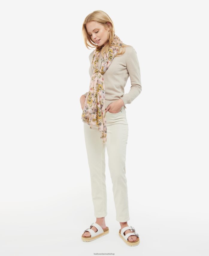 fersken oversized tørklæde med blomsterprint BR2BR22449 Kvinder Barbour tilbehør