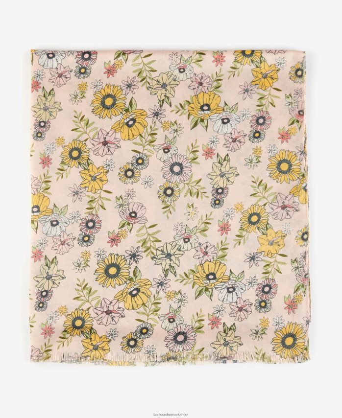 fersken oversized tørklæde med blomsterprint BR2BR22449 Kvinder Barbour tilbehør
