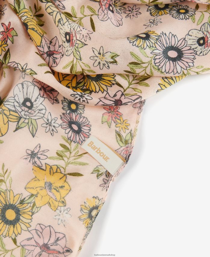 fersken oversized tørklæde med blomsterprint BR2BR22449 Kvinder Barbour tilbehør