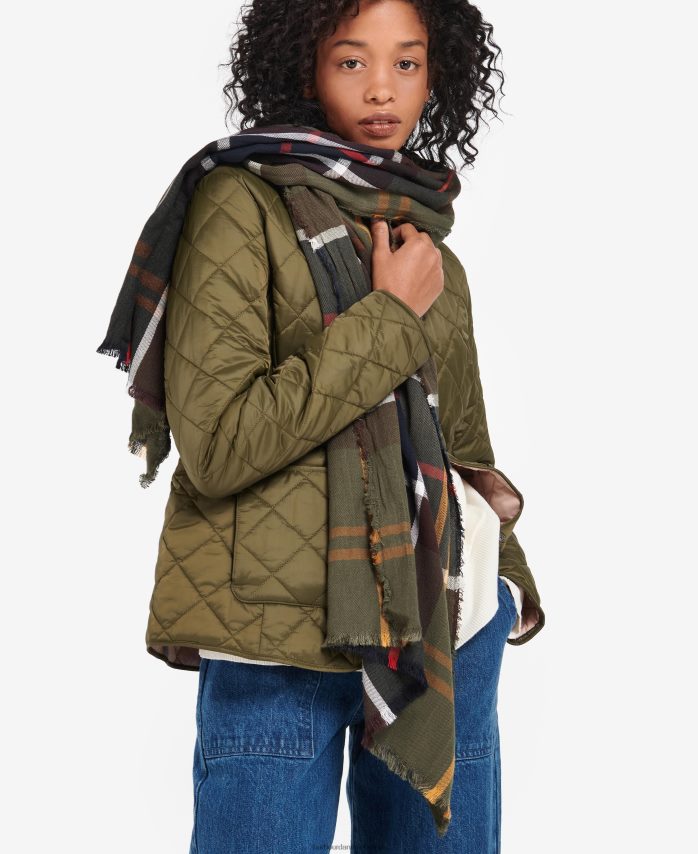 iris/flåde lucinda tartan tørklæde BR2BR22447 Kvinder Barbour tilbehør