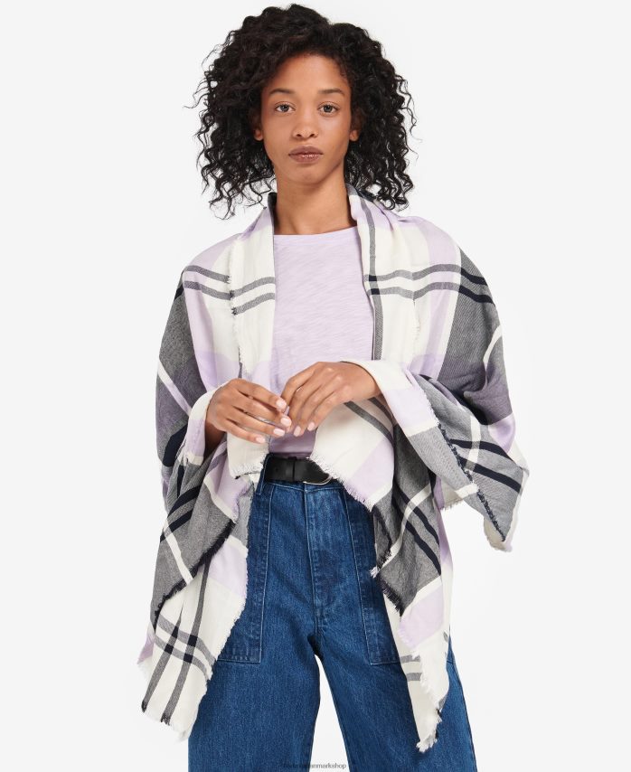 iris/flåde lucinda tartan tørklæde BR2BR22452 Kvinder Barbour tilbehør