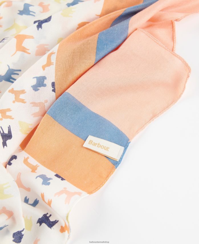 klassisk hvid tørklæde med hundeprint BR2BR22456 Kvinder Barbour tilbehør