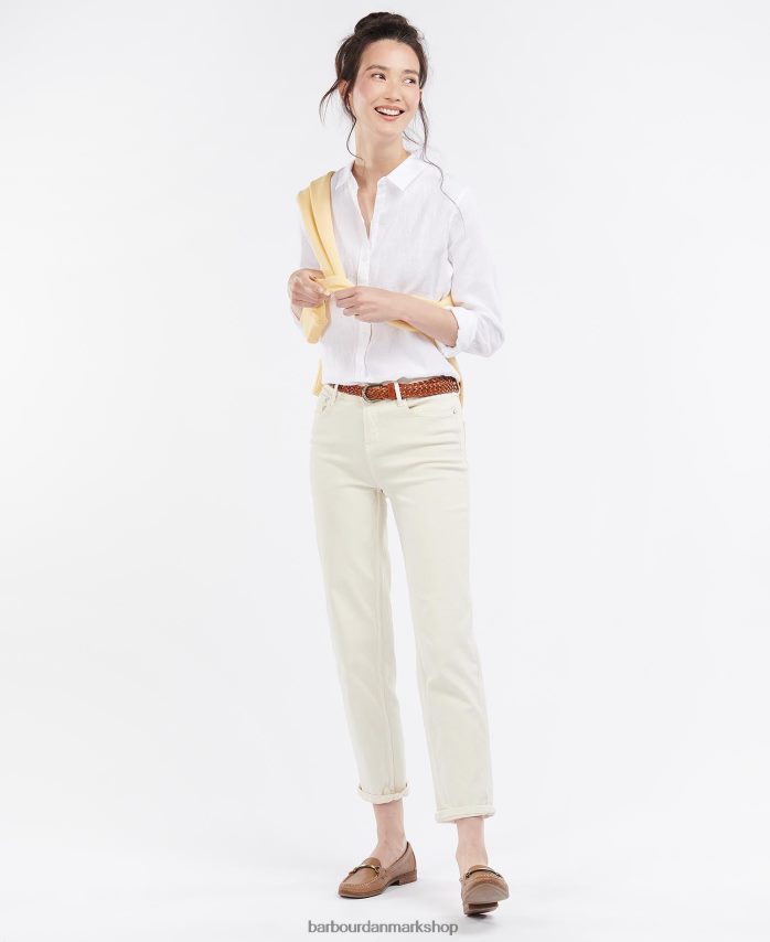 marineblå/hvid marine skjorte BR2BR21586 Kvinder Barbour tøj