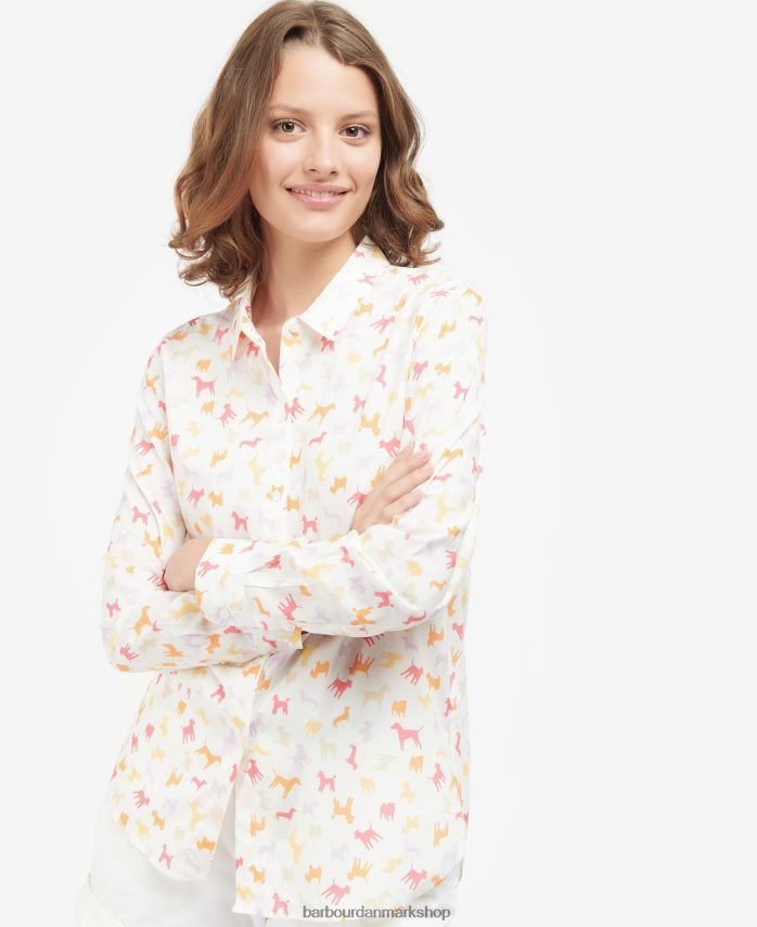 sky/multi hund print safari skjorte BR2BR21598 Kvinder Barbour tøj
