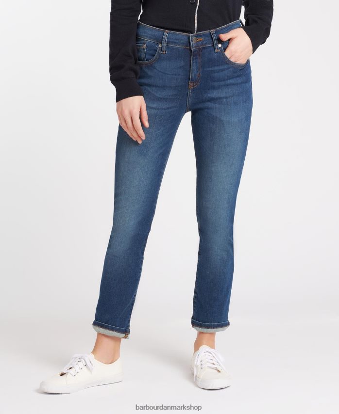 slidt blå essentielle slim jeans BR2BR21772 Kvinder Barbour tøj