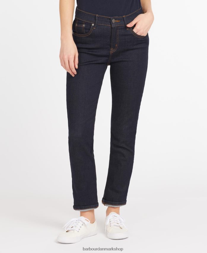 slidt blå essentielle slim jeans BR2BR21804 Kvinder Barbour tøj