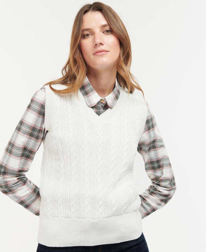 aran regia strikket sweater vest BR2BR21955 Kvinder Barbour tøj