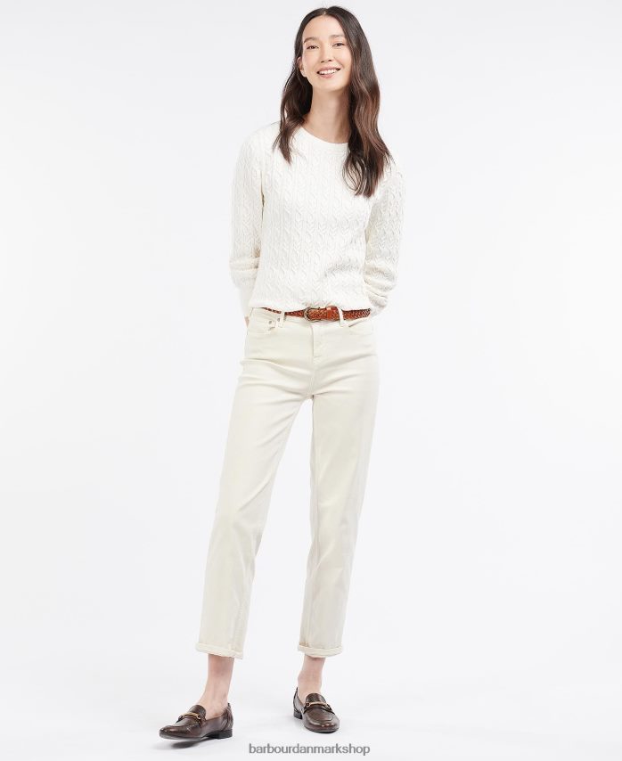 off white hampton strik BR2BR21953 Kvinder Barbour tøj