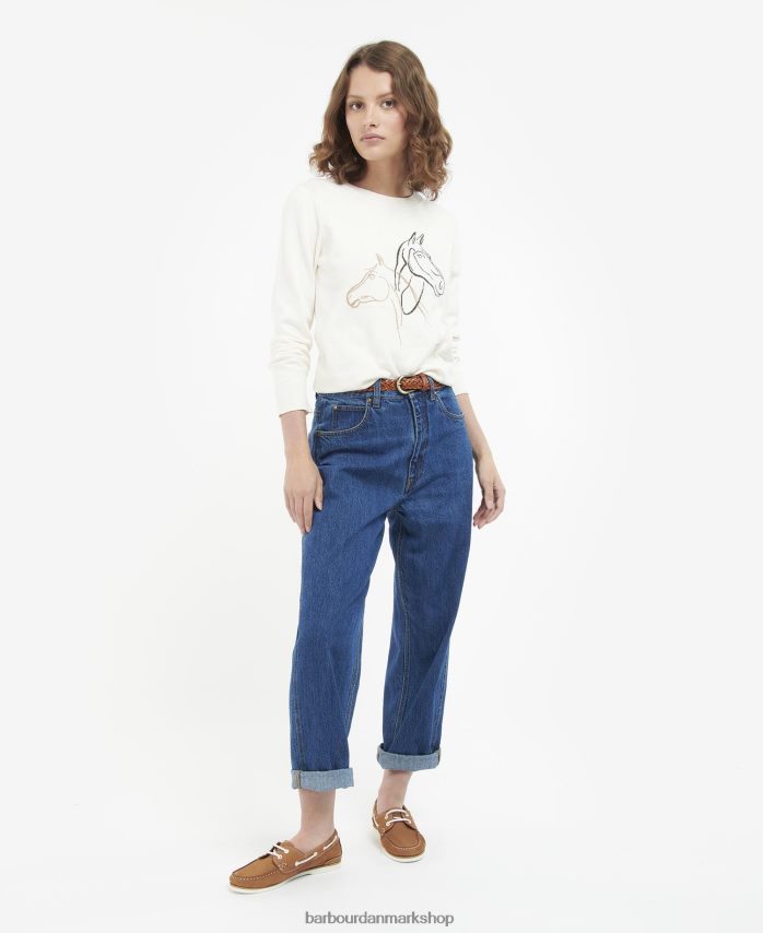 off white lyng strikket trøje BR2BR21925 Kvinder Barbour tøj