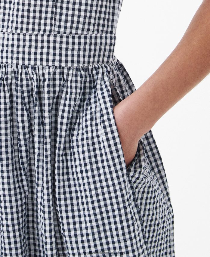 flådetjek tidsel midikjole BR2BR21829 Kvinder Barbour tøj