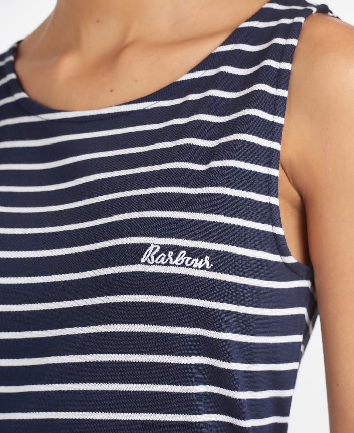 hvid/marineblå dalmore stribet kjole BR2BR21826 Kvinder Barbour tøj