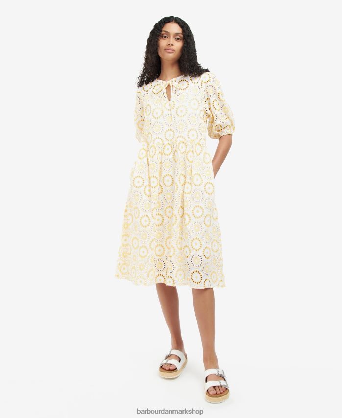 hvid/solopgangsgul edis kjole BR2BR21823 Kvinder Barbour tøj