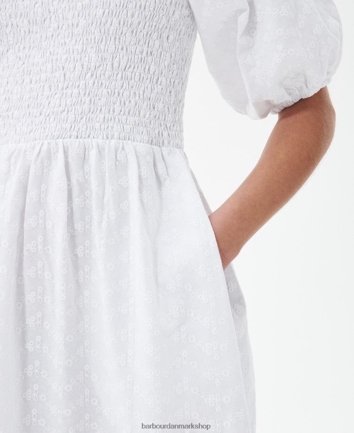 klassisk hvid areca midikjole BR2BR21825 Kvinder Barbour tøj