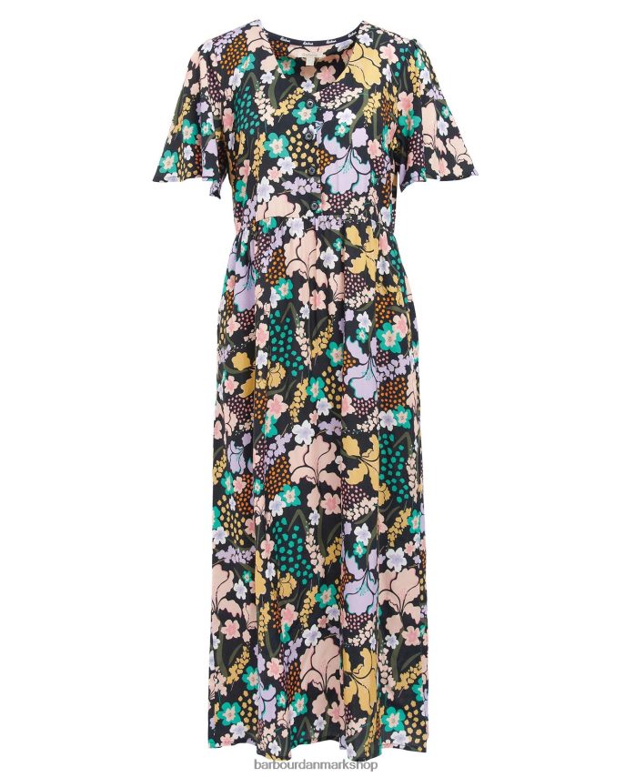 klassisk multi akantus maxi kjole BR2BR21837 Kvinder Barbour tøj