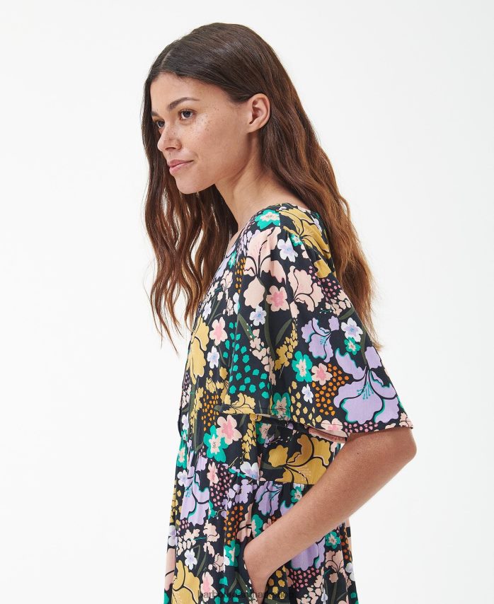 klassisk multi akantus maxi kjole BR2BR21837 Kvinder Barbour tøj