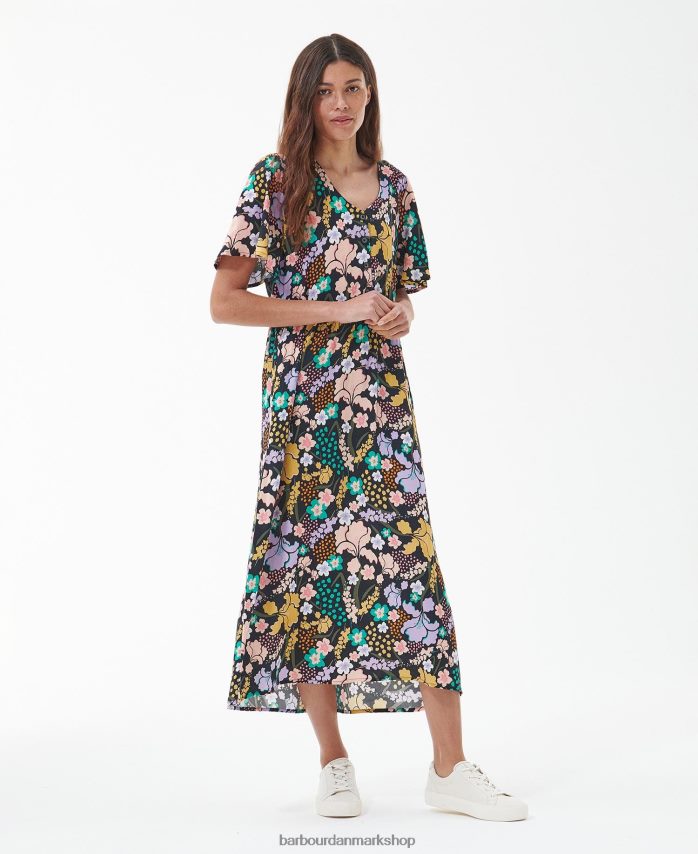 klassisk multi akantus maxi kjole BR2BR21837 Kvinder Barbour tøj
