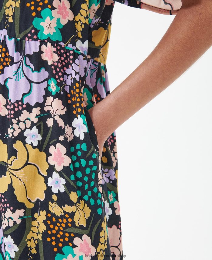 klassisk multi akantus maxi kjole BR2BR21837 Kvinder Barbour tøj