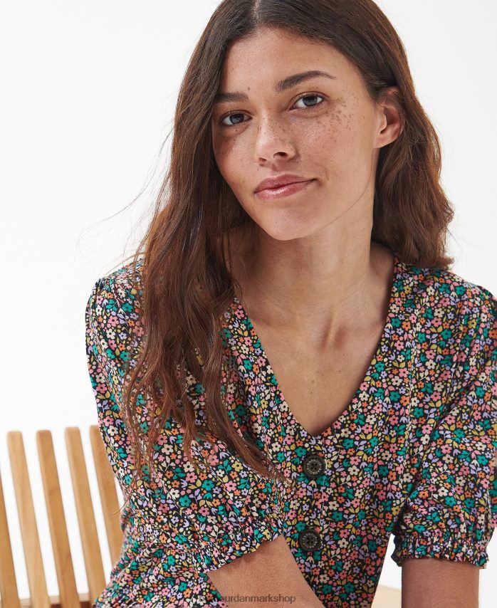 klassisk multi stedmoderblomst midikjole BR2BR21814 Kvinder Barbour tøj