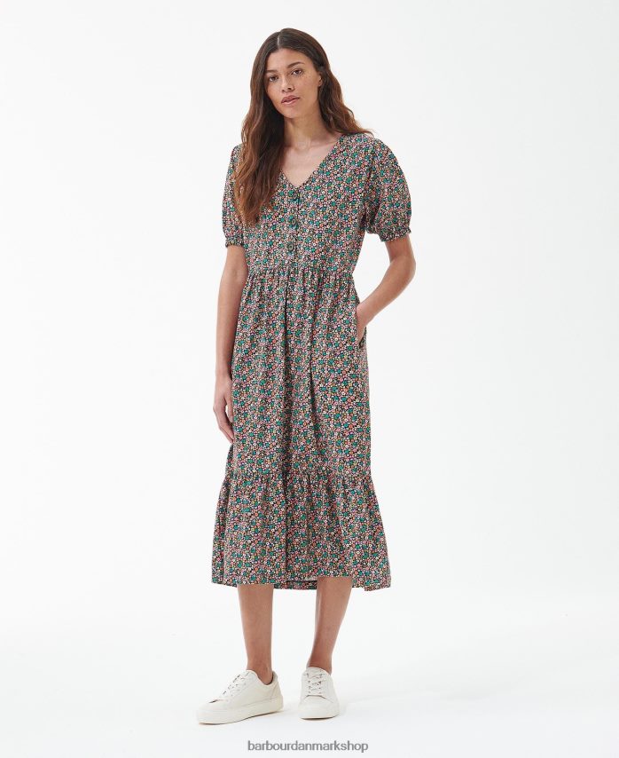klassisk multi stedmoderblomst midikjole BR2BR21814 Kvinder Barbour tøj