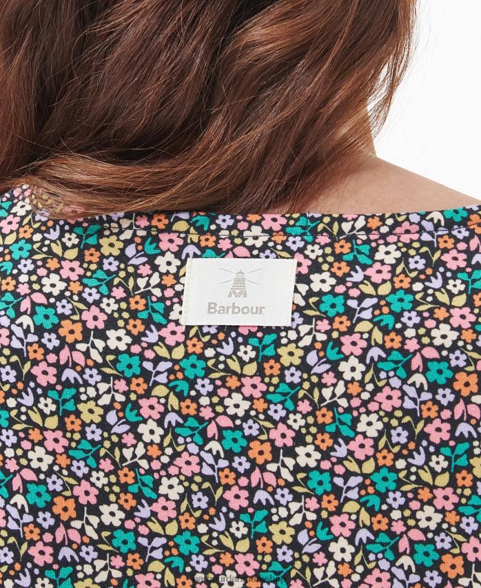 klassisk multi stedmoderblomst midikjole BR2BR21814 Kvinder Barbour tøj