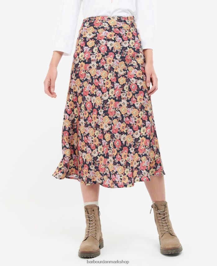 marineblå blomster koraline nederdel BR2BR21827 Kvinder Barbour tøj