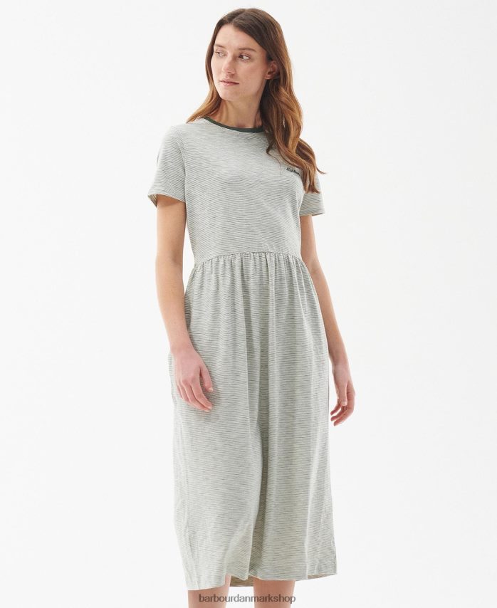 oliven/hvid ellewood kjole BR2BR21830 Kvinder Barbour tøj