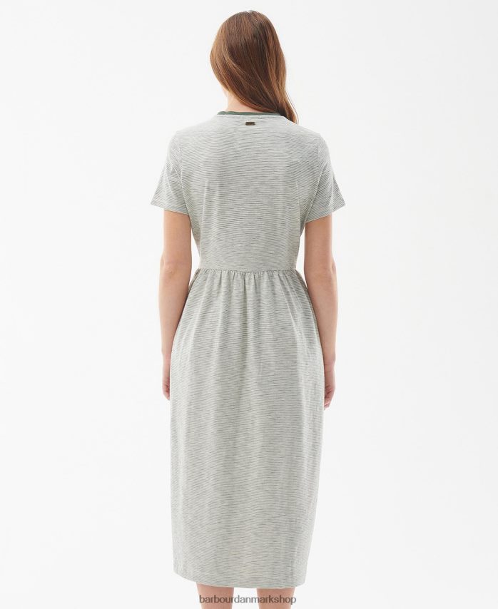 oliven/hvid ellewood kjole BR2BR21830 Kvinder Barbour tøj