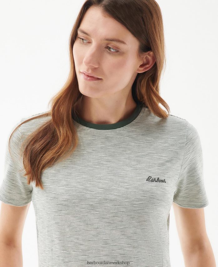 oliven/hvid ellewood kjole BR2BR21830 Kvinder Barbour tøj