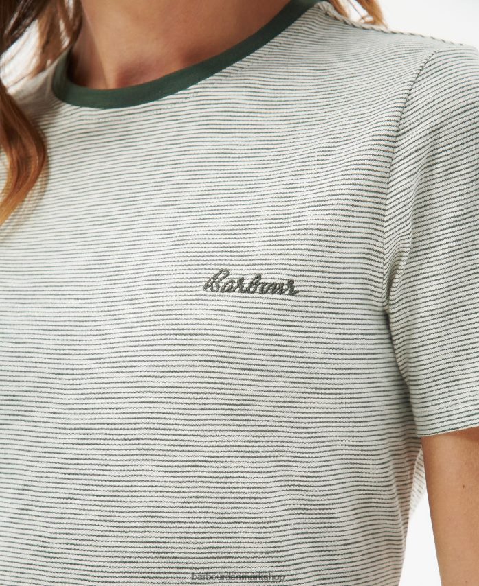 oliven/hvid ellewood kjole BR2BR21830 Kvinder Barbour tøj