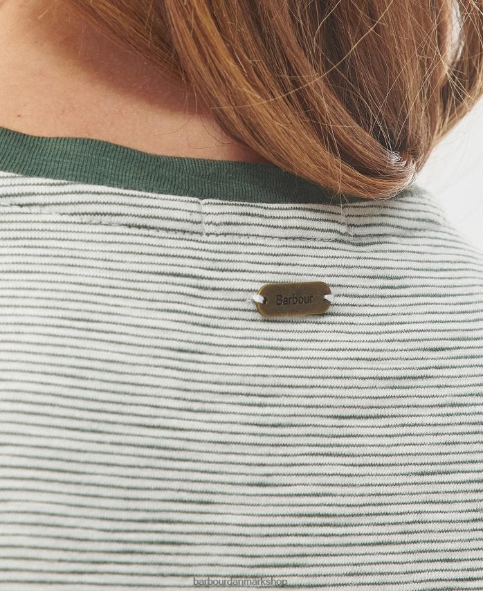 oliven/hvid ellewood kjole BR2BR21830 Kvinder Barbour tøj