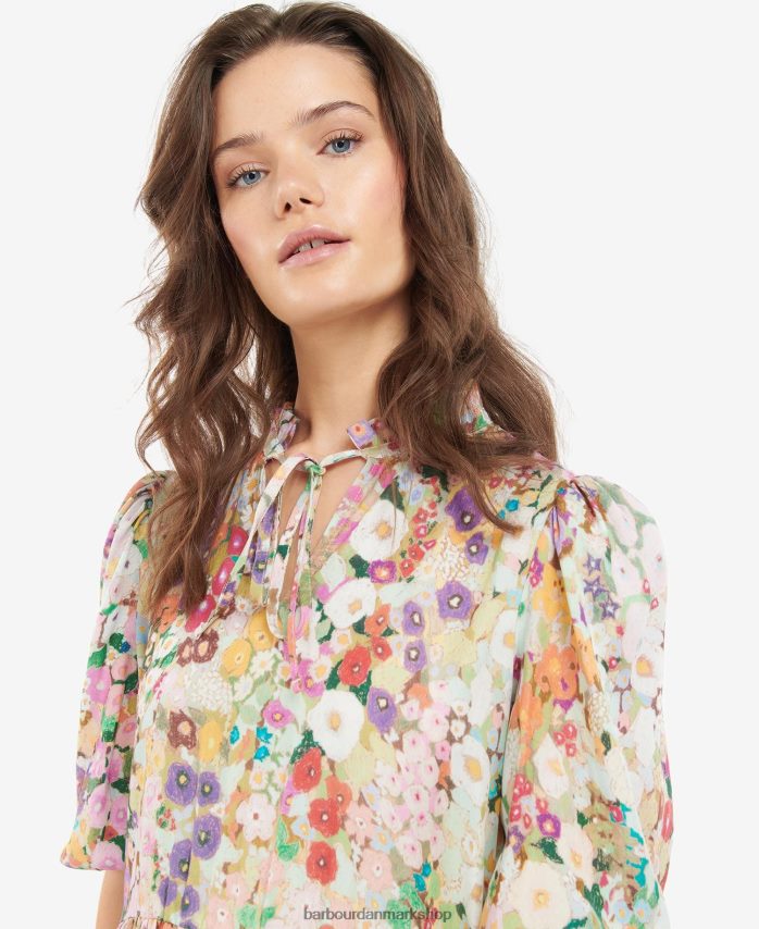 stokroser fjeder balcome kjole BR2BR21908 Kvinder Barbour x House of Hackney tøj