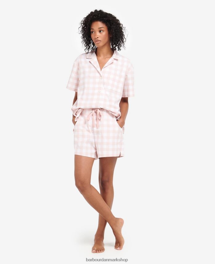 lys pink gingham etta gingham pj sæt BR2BR22035 Kvinder Barbour tøj