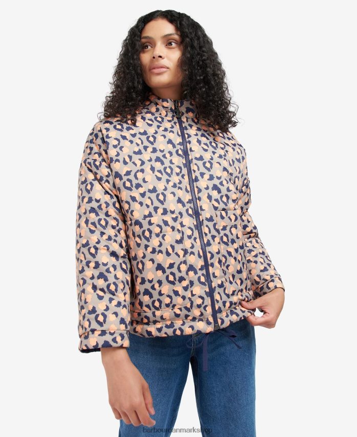 evigt blæk/light trench stære print vendbar apia quiltet jakke med tryk BR2BR21431 Kvinder Barbour tøj