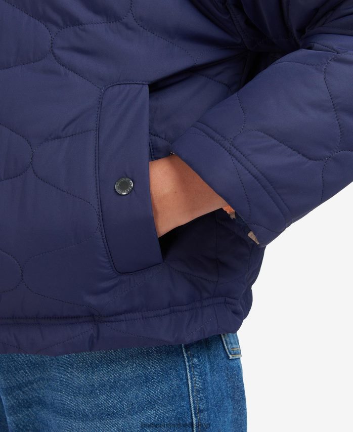 evigt blæk/light trench stære print vendbar apia quiltet jakke med tryk BR2BR21431 Kvinder Barbour tøj