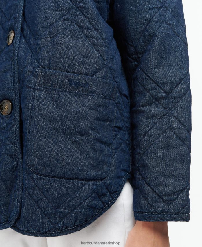 mørk vask/kjole indigo denim barrhead quiltet shacket BR2BR21422 Kvinder Barbour tøj